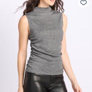 Calvin Klein Suit Separates Sleeveless mockneck ruched top